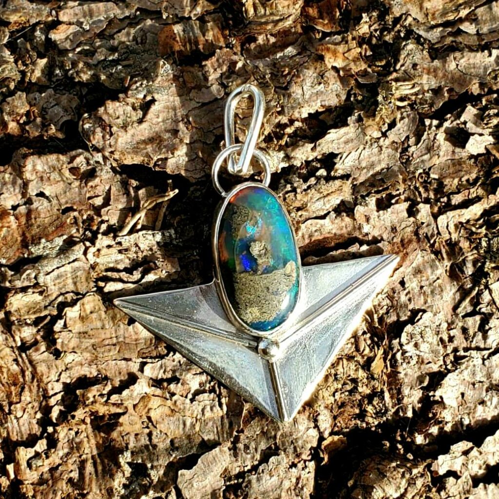 Pendentif Opale Verte Argent Massif Vanessa Indigual Cr Atrice